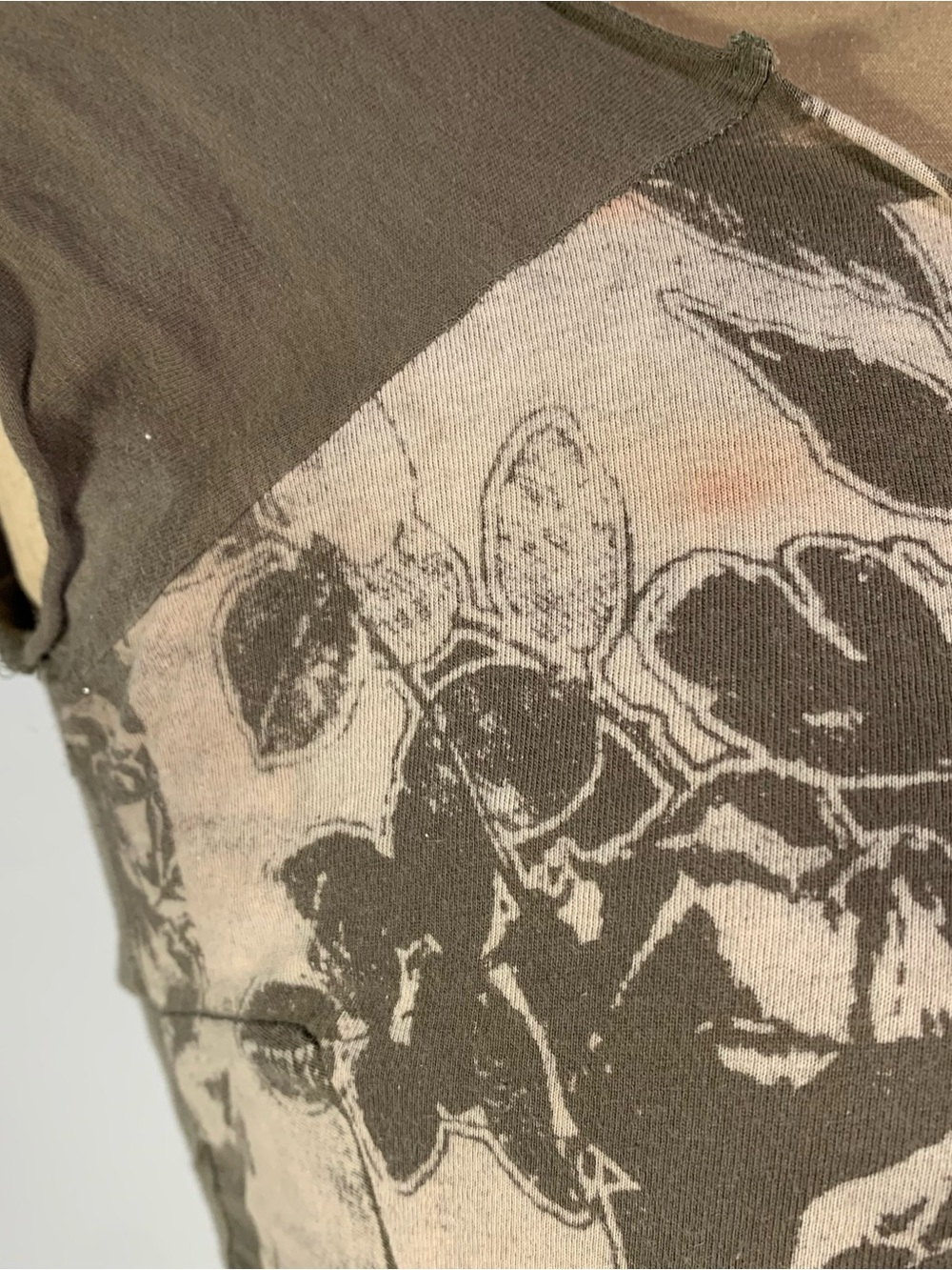 Guess Off Shoulder Floral Graphic Top Y2K Large - Picture 7 of 14